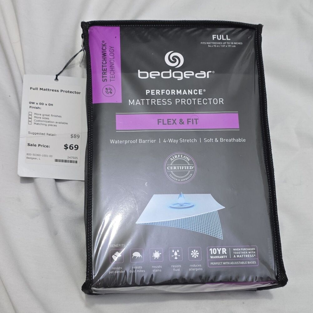 Mattress Protector FULL BEDGEAR Performance Flex & Fit Waterproof New